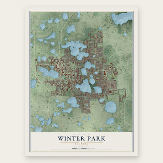 Winter Park, Florida map print, the full design