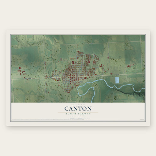 Canton, South Dakota map print, the full design