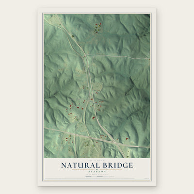 Natural Bridge, Alabama map print, the full design
