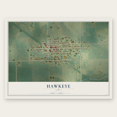 Hawkeye, Iowa map print, the full design