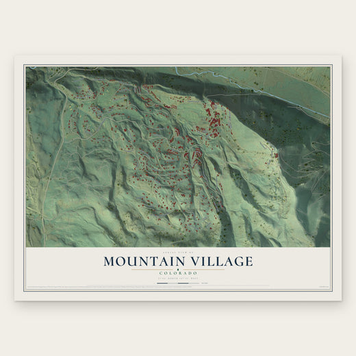 Mountain Village, Colorado map print, the full design
