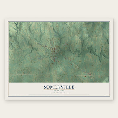 Somerville, Alabama map print, the full design
