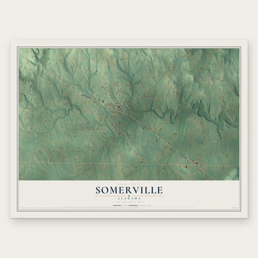 Somerville, Alabama map print, the full design