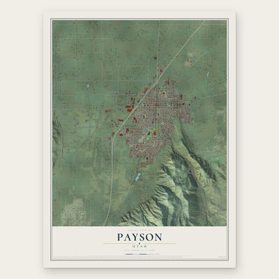 Payson, Utah map print, the full design