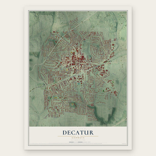 Decatur, Georgia map print, the full design