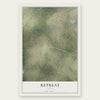 Retreat, Texas map print, the full design