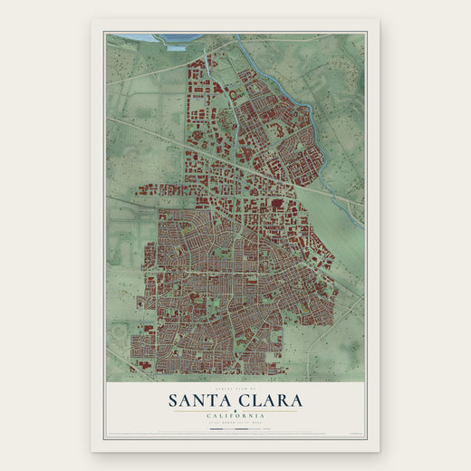 Santa Clara, California map print, the full design