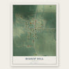 Bishop Hill, Illinois map print, the full design