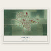 Shelby, Nebraska map print, the full design