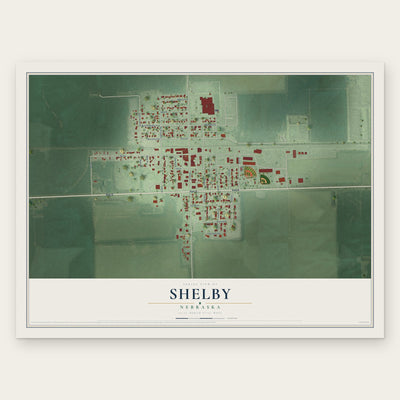 Shelby, Nebraska map print, the full design