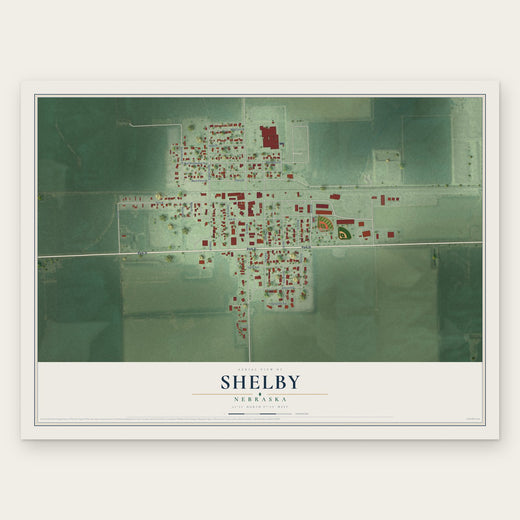 Shelby, Nebraska map print, the full design