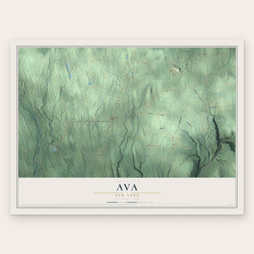 Ava, New York map print, the full design