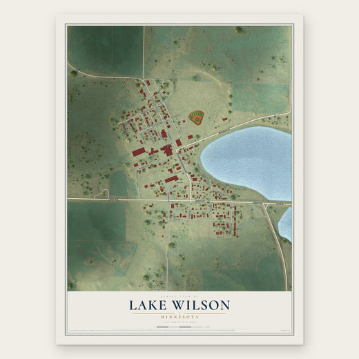 Lake Wilson, Minnesota map print, the full design