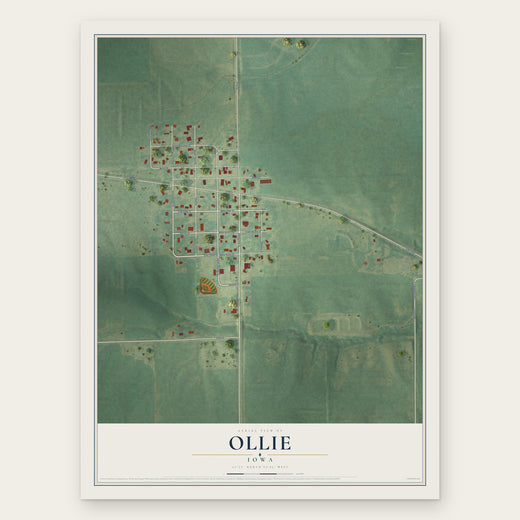 Ollie, Iowa map print, the full design