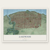 Lakewood, Ohio map print, the full design