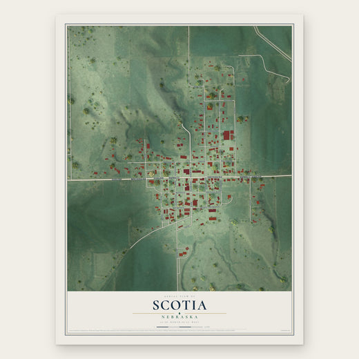 Scotia, Nebraska map print, the full design
