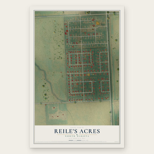 Reile's Acres, North Dakota map print, the full design