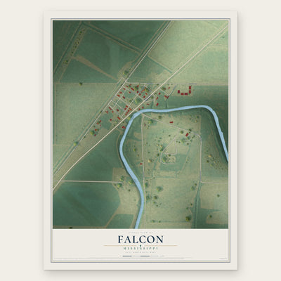 Falcon, Mississippi map print, the full design