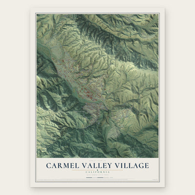 Carmel Valley Village, California map print, the full design