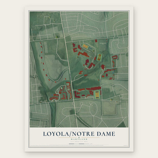 Loyola-Notre Dame, Maryland map print, the full design