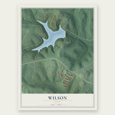 Wilson, Ohio map print, the full design