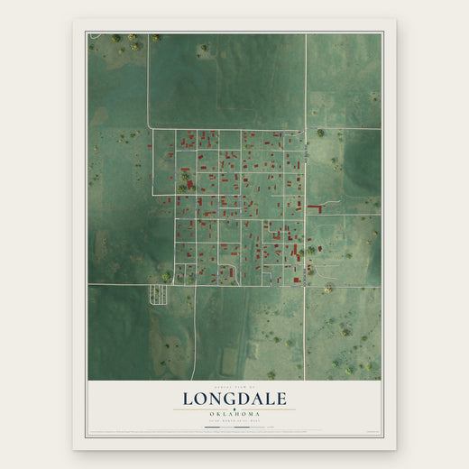 Longdale, Oklahoma map print, the full design