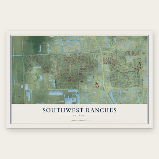 Southwest Ranches, Florida map print, the full design