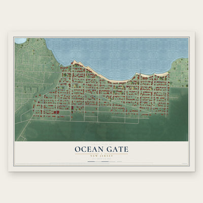 Ocean Gate, New Jersey map print, the full design