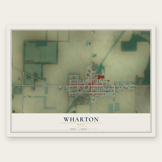 Wharton, Ohio map print, the full design