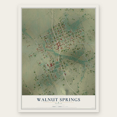 Walnut Springs, Texas map print, the full design