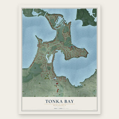 Tonka Bay, Minnesota map print, the full design