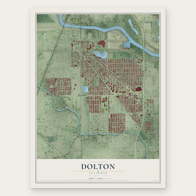 Dolton, Illinois map print, the full design