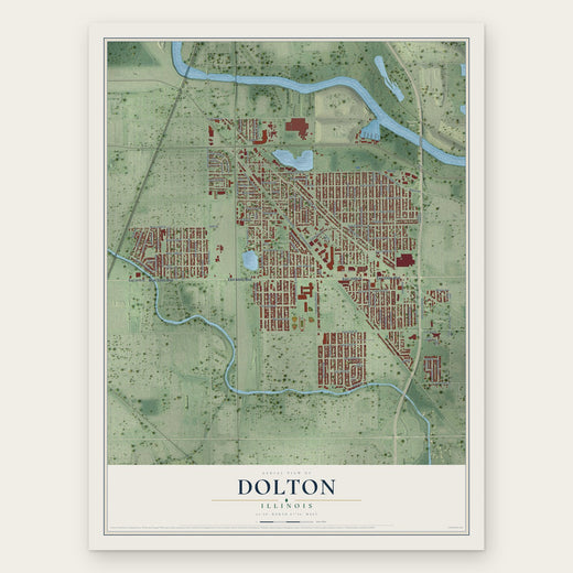 Dolton, Illinois map print, the full design