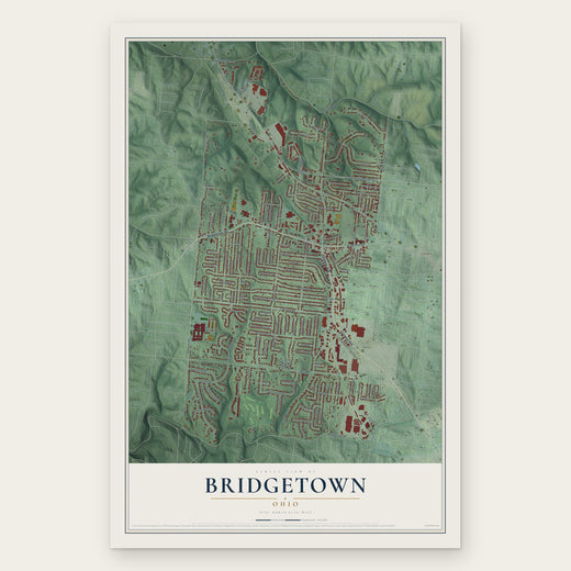 Bridgetown, Ohio map print, the full design