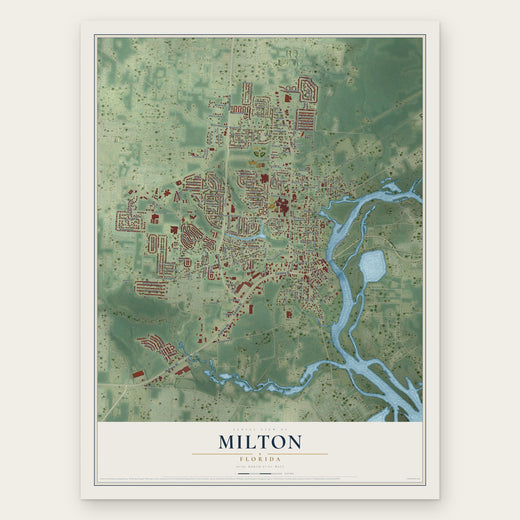 Milton, Florida map print, the full design