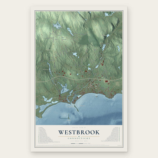 Westbrook, Connecticut map print, the full design