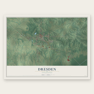 Dresden, Tennessee map print, the full design