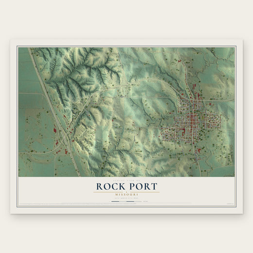 Rock Port, Missouri map print, the full design