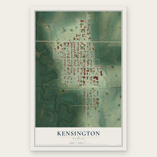 Kensington, Kansas map print, the full design