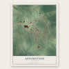 Appomattox, Virginia map print, the full design