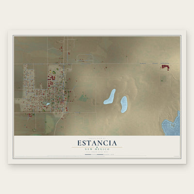 Estancia, New Mexico map print, the full design