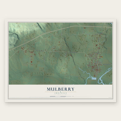 Mulberry, Arkansas map print, the full design