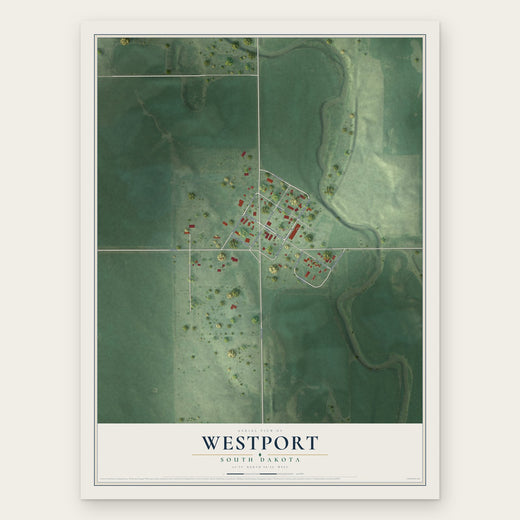 Westport, South Dakota map print, the full design