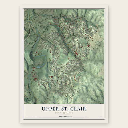 Upper St. Clair, Pennsylvania map print, the full design