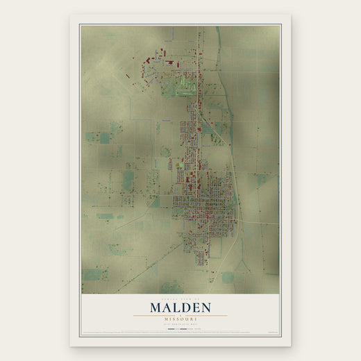 Malden, Missouri map print, the full design