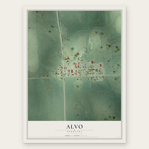 Alvo, Nebraska map print, the full design