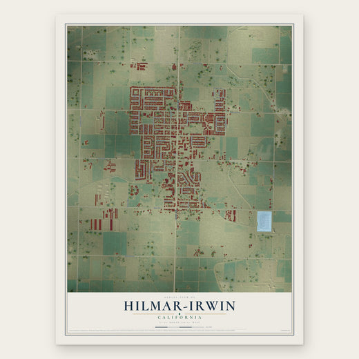Hilmar-Irwin, California map print, the full design