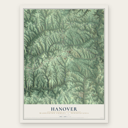 Hanover, Washington County, Pennsylvania map print, the full design