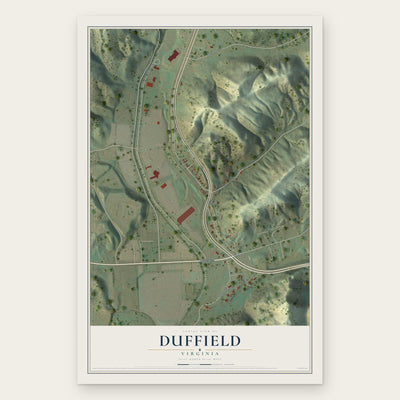 Duffield, Virginia map print, the full design