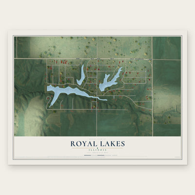 Royal Lakes, Illinois map print, the full design